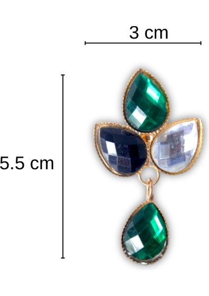 Renkli Taşlı Üç Yapraklı Broş fırsatları