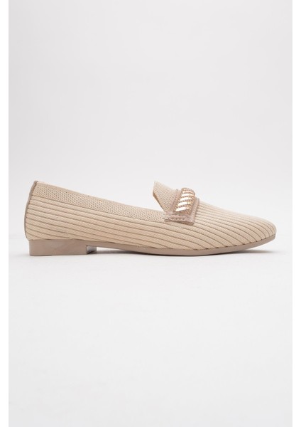 Kadın Tokalı Triko Ayakkabı Bej fiyatları