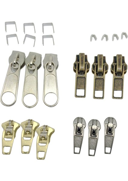 22PCS Fermanla Fermuar Onarım Kiti Metal Alaşım Spiral Zip Kaydırıcı Kafa Durdur Değiştirme Seçeneği 2 (Yurt Dışından) fiyatları