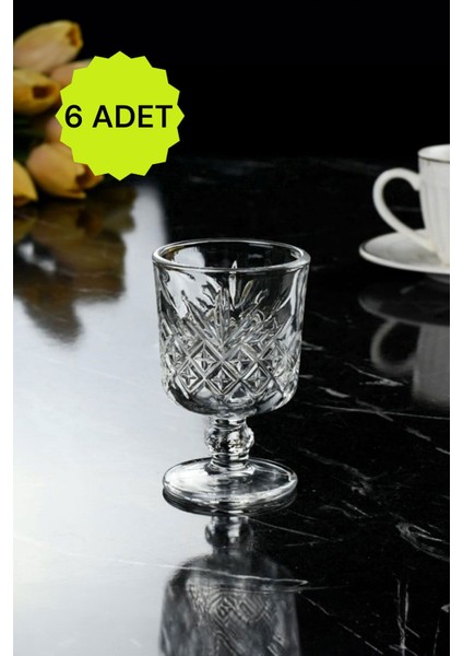 6’lı Ayaklı Cam Kahve Yanı Bardağı