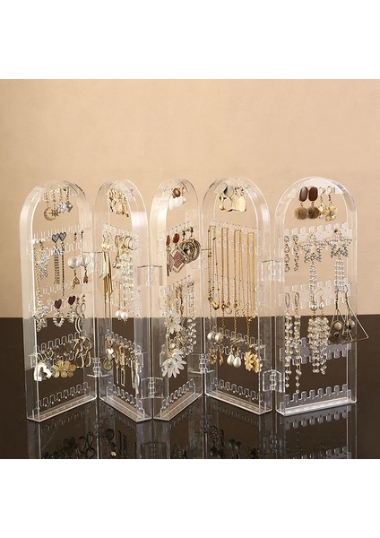 Çok Katmanlı Kadın Takı Saklama Kutusu Şeffaf Küpe Kolye Düzenleyici (Yurt Dışından)