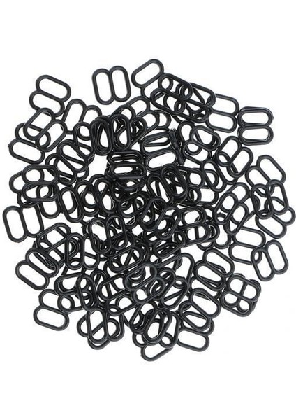 2X100 Adet Plastik Sütyen Iç Çamaşırı Kayış Klipsleri Kanca Kaydırıcı Tokası 8mm Siyah 2 Adet (Yurt Dışından)