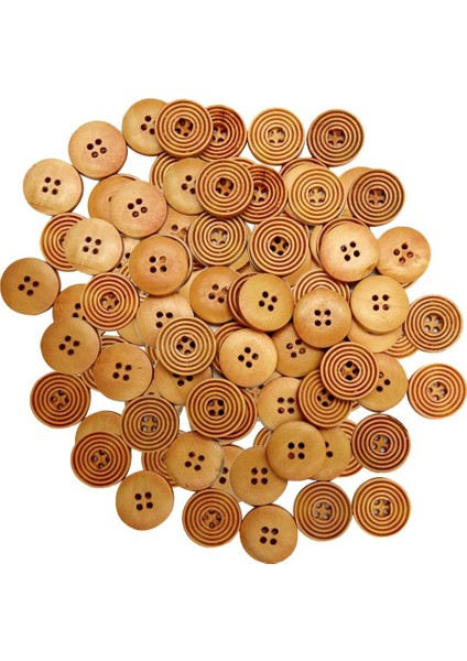 100 Adet Doğal Ahşap Düğmeleri 20MM Dikiş, Süslemeler ve Diğer El Sanatları (Yurt Dışından)