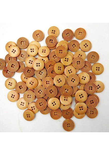 100 Adet Doğal Ahşap Düğmeleri 20MM Dikiş, Süslemeler ve Diğer El Sanatları (Yurt Dışından) fırsatları