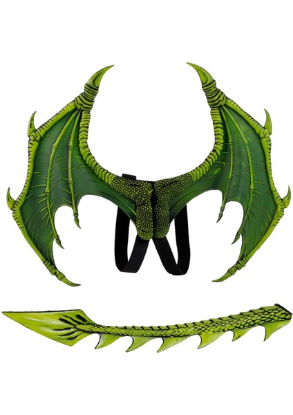 Çocuklar Kostüm Cadılar I Giydirme Doğum Günü Hediyesi Icı Cosplay Aksesuarları Masquerade Kulübü Için Dinozor Kuyruğu, Yeşil (Yurt Dışından) modelleri