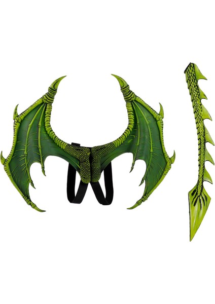 Çocuklar Kostüm Cadılar I Giydirme Doğum Günü Hediyesi Icı Cosplay Aksesuarları Masquerade Kulübü Için Dinozor Kuyruğu, Yeşil (Yurt Dışından) indirimleri