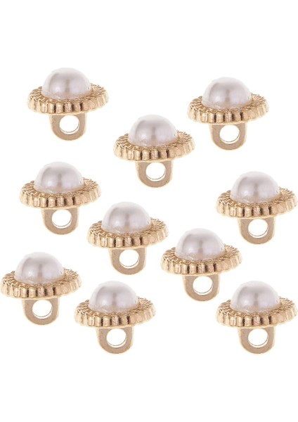 10PCS Altın Taklidi Inci Shamk Yuvarlak Plastik Dikiş Düğmesi Karalama Defteri 10MM Altın (Yurt Dışından) fiyatları