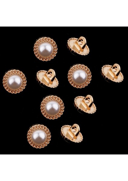 10PCS Altın Taklidi Inci Shamk Yuvarlak Plastik Dikiş Düğmesi Karalama Defteri 10MM Altın (Yurt Dışından) modelleri