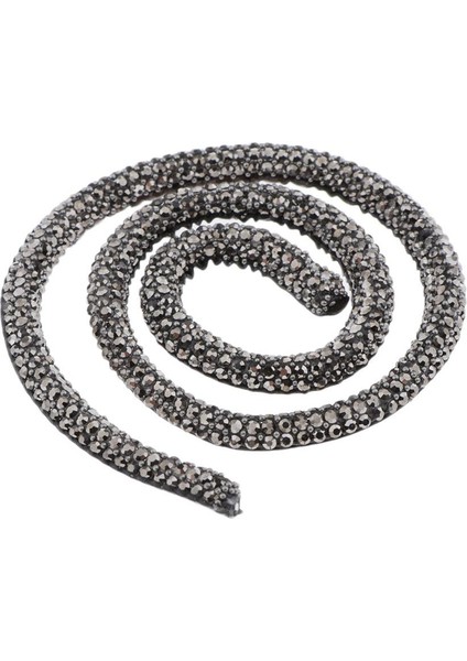 40 cm Kristal Rhinestone Trim Halat Kordon El Sanatları Bezeme Saç Aksesuarları Gri (Yurt Dışından)