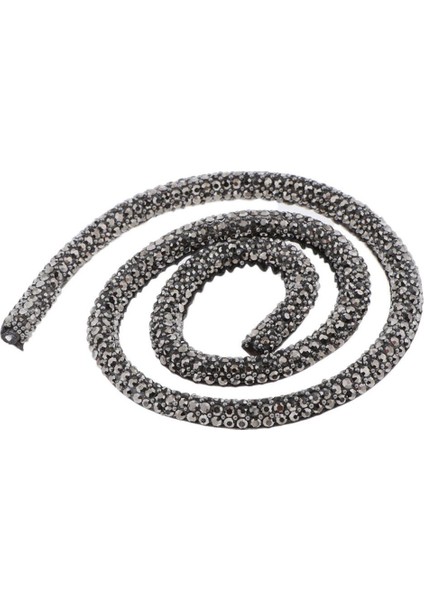 40 cm Kristal Rhinestone Trim Halat Kordon El Sanatları Bezeme Saç Aksesuarları Gri (Yurt Dışından)