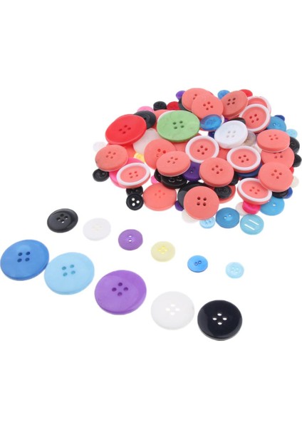 120G 4 Delik Yuvarlak Reçine Düğmeleri Uygun Dikiş ve Scrapbook 10-30MM Karışık Renk (Yurt Dışından)