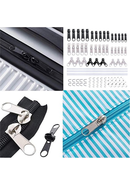87X Evrensel Fermuar Tamir Takımı Fermuar Kafaları Zip Slider Kolay Çekme Pantolon Beyaz Fermuar (Yurt Dışından) modelleri