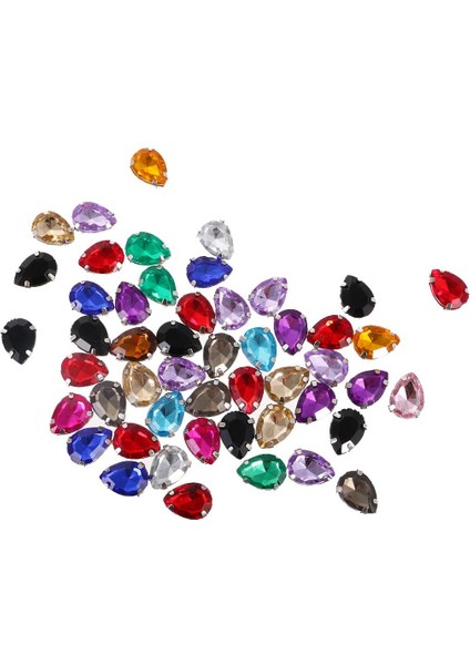 50X 10*14MM Akrilik Düğmeler Düz Boncuklar Taş Üzerinde Diken/tutkal (Yurt Dışından)