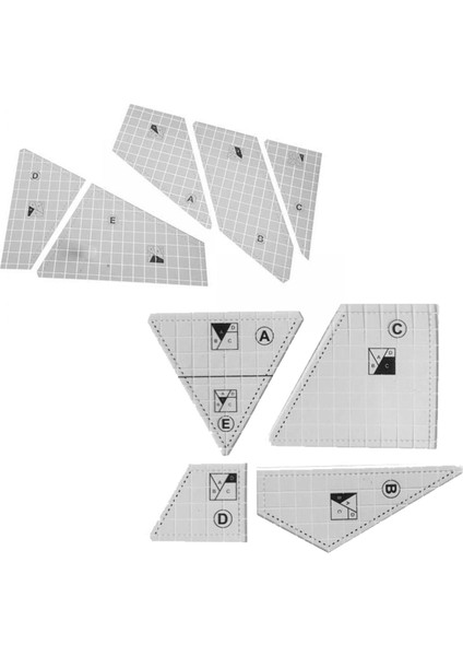 2 Set Şeffaf Patchwork Kapitone Dikiş Şablonu Terzi Dikiş Zanaat (Yurt Dışından)