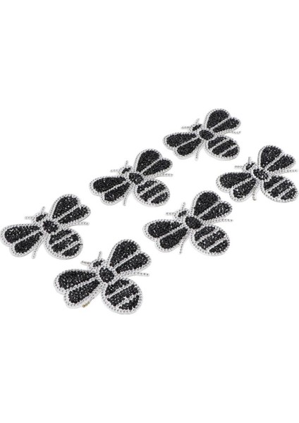 6 Adet Arı Şekilli Rhinestone Yama Aplike Çanta Dekor Bezeme Siyah Için Siyah (Yurt Dışından)