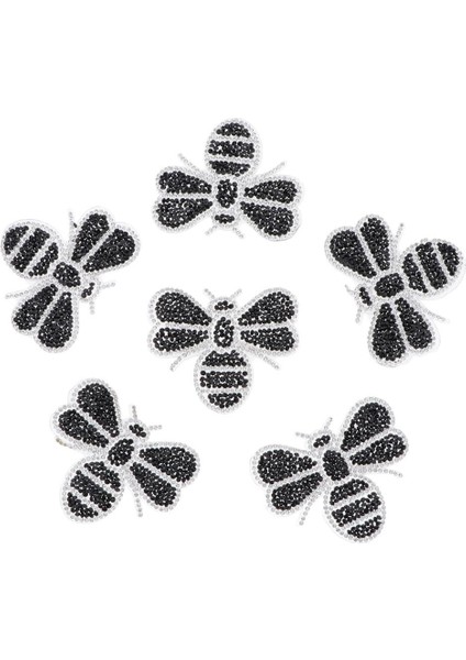 6 Adet Arı Şekilli Rhinestone Yama Aplike Çanta Dekor Bezeme Siyah Için Siyah (Yurt Dışından)