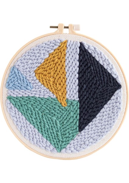 Punch Iğne Kitleri Iplik Halı Nakış Hoop Dıy Iğne Ev Dekor 20 cm Üçgen (Yurt Dışından)