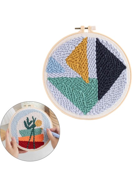 Punch Iğne Kitleri Iplik Halı Nakış Hoop Dıy Iğne Ev Dekor 20 cm Üçgen (Yurt Dışından) modelleri