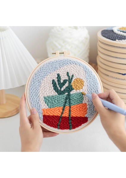 Punch Iğne Kitleri Iplik Halı Nakış Hoop Dıy Iğne Ev Dekor 20 cm Üçgen (Yurt Dışından) fırsatları