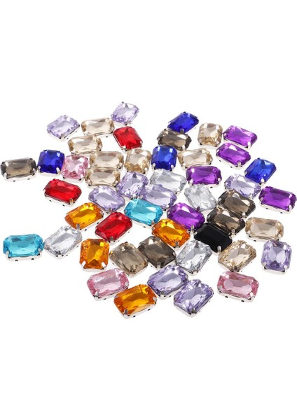 50PCS 13 * 18MM Dikdörtgen Akrilik Rhinestone Düğmesi Dıy Zanaat Için Çok Renkli (Yurt Dışından) fiyatları