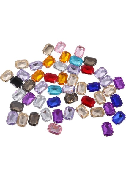 50PCS 13 * 18MM Dikdörtgen Akrilik Rhinestone Düğmesi Dıy Zanaat Için Çok Renkli (Yurt Dışından) modelleri