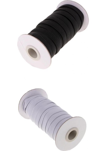 2 Rulo 12MM Streç Kordon Düz Dikiş Bungee Band Spor Pantolonları Giydirme (Yurt Dışından)