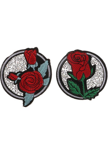 5pcs Karışık Rhinestone Gül Yamaları Kot Aplike Üzerine Dikiş Üzerine Işlemeli Demir (Yurt Dışından)