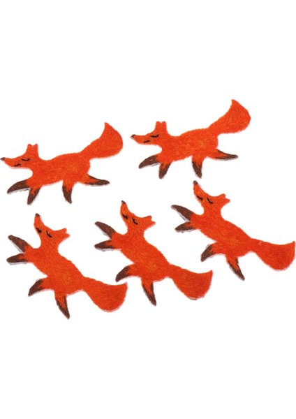 5 Adet Giysiler Için Turuncu Yamalar Yamalar Üzerinde Demir Dikiş Kumaş Giysileri (Yurt Dışından)