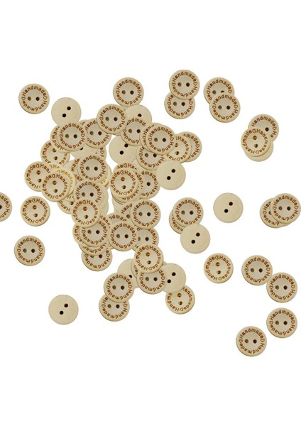 100 Adet El Yapımı Aşk Kalp Ahşap Düğmeleri 2 Delik Dıy Dikiş Için 15MM (Yurt Dışından)