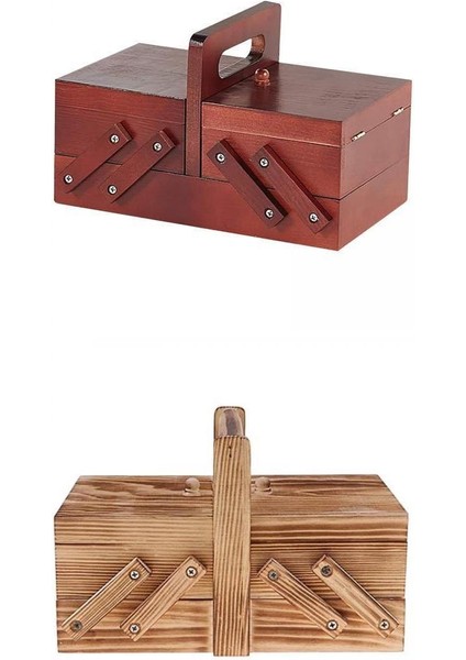 2x Katlanabilir Dikiş Kutusu Makas Aksesuarları Diken Organizatör Büyük (Yurt Dışından)