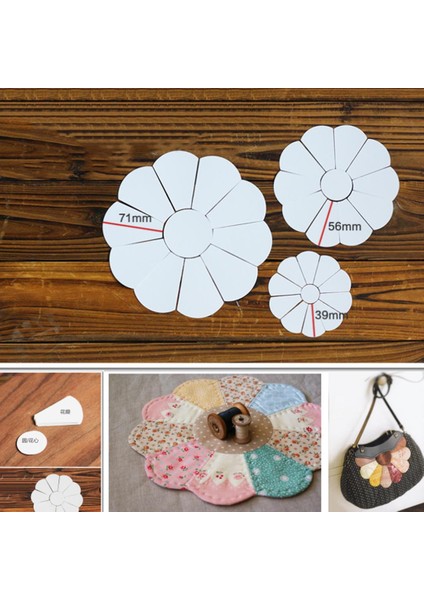80PCS Çiçek Boş Kağıt Kapitone Şablonu Ingilizce Kağıt Patchwork 56MM/71MM (Yurt Dışından)
