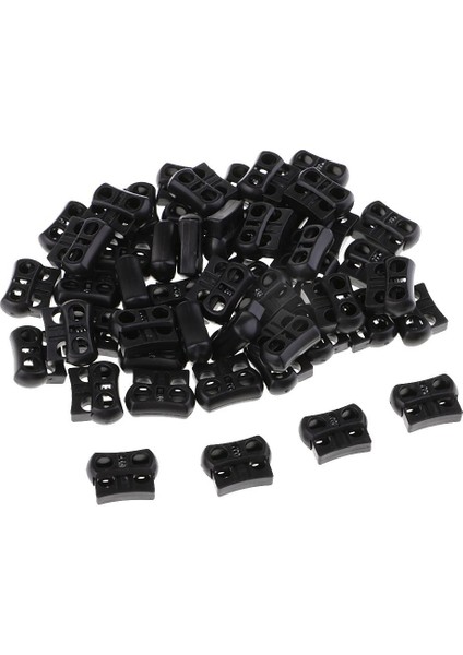 50 x Geçiş Yayını Durdurma Çift Delikli Tel Kordon Kilitleri Ayakkabı Bağı Torbası Dekoru Için (Yurt Dışından)