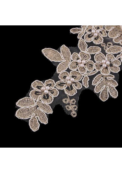 1 Çift Dantel Trim Gelin Nakış Motifi Gelinlik Aplike Yamalar Bez (Yurt Dışından) fırsatları