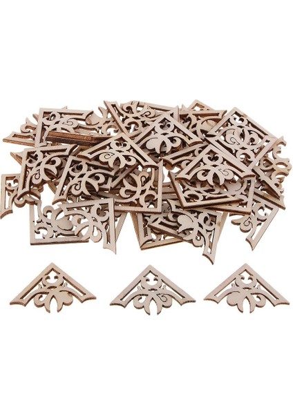 50PCS Ahşap Aplike Kauçuk Zanaat Süslemeleri Dıy Ahşap Asılı Dekor (Yurt Dışından) fiyatları