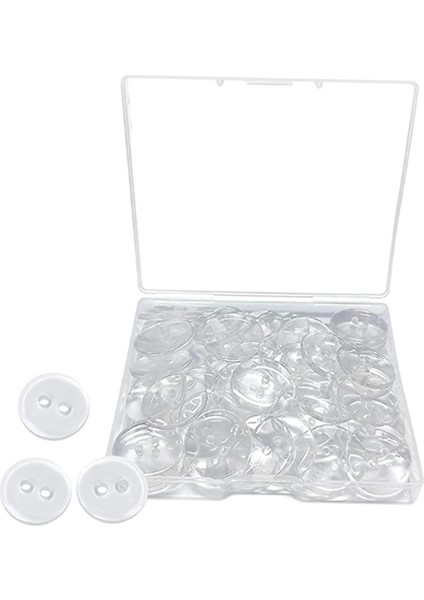 100 Adet Iki Delik Düğmeleri El Sanatları Dikiş Süslemeleri Için Plastik Flatback Düğme (Yurt Dışından)