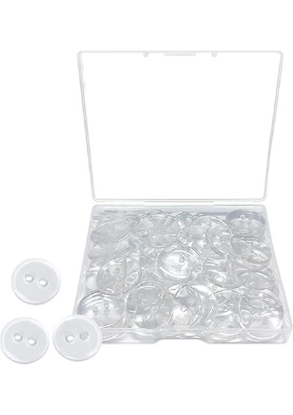 100 Adet Iki Delik Düğmeleri El Sanatları Dikiş Süslemeleri Için Plastik Flatback Düğme (Yurt Dışından)
