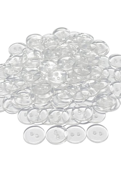 100 Adet Iki Delik Düğmeleri El Sanatları Dikiş Süslemeleri Için Plastik Flatback Düğme (Yurt Dışından)