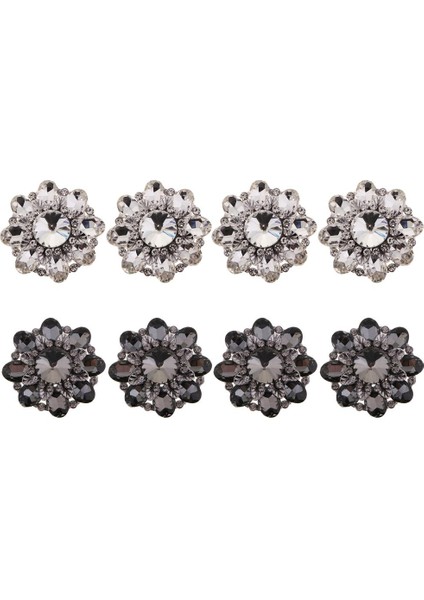 8pcs 2 Renk Alaşımlı Rhinestone Shank Düğmeleri Kristal Dekoratif Düğmeler Dıy (Yurt Dışından)