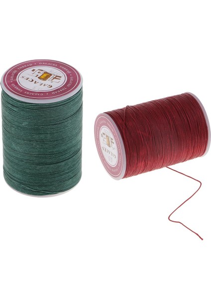 2 Adet 130 Metre 0,5 mm Yuvarlak Polyester Balmumu Iplik Dikiş Yeşili + Kırmızı (Yurt Dışından)