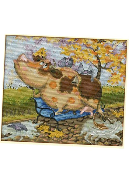 Inek Kuşlar Çapraz Dikiş Kitleri Sayılan Nakış Kiti Sanatsal Hobi El Sanatları 11CT 44X39 cm (Yurt Dışından) fırsatları