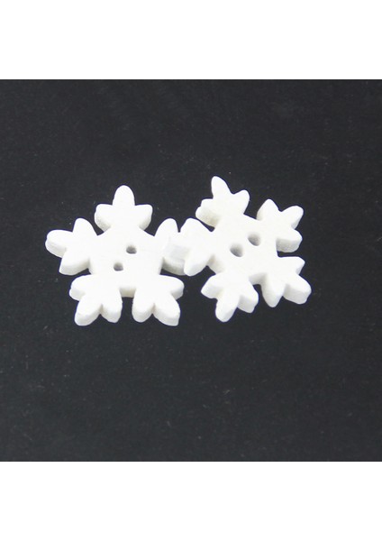 100PCS 2 Delik Ahşap Beyaz Kar Tanesi Düğmeleri Dikiş Scrapbooking 17MM Için (Yurt Dışından)