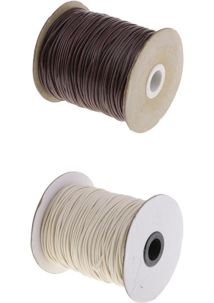 2 Rulo 80 Metre 2mm Pamuklu Mumlu Kordon Boncuklu Diy Mücevher Yapım Iplik (Yurt Dışından)