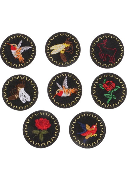 8pcs Nakış Kumaş Aplike Dekoratif Yamalar El Sanatları Giysileri Çok Molor Kuşlar ve Çiçek 6.2cm (Yurt Dışından) fiyatları