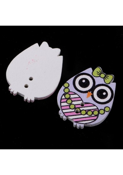 50PCS Sevimli Baykuş Ahşap Düğmeleri Uygun Dikiş Scrapbooking Dekorasyon El Sanatları 25MM (Yurt Dışından) modelleri