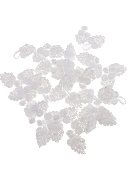 4X20 Çift Cheongsam White Için Boncuklu Çin Düğüm Kurbağa Düğmeleri 4 Adet (Yurt Dışından)