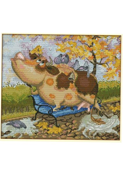 Inek Kuşlar Çapraz Dikiş Kitleri Sayılan Nakış Kiti Sanatsal Hobi Handikatif 14CT 34X31 cm (Yurt Dışından) fiyatları