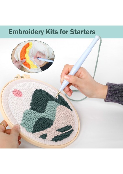 1 Takım Punch Embrodiery Starter Kitleri Sunrise Desen Dıy Iğne El Sanatları Stil 3 (Yurt Dışından) modelleri