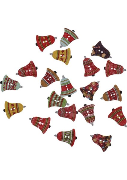 20PCS Noel Zili Ahşap Düğmeler Ahşap Düğme Süsleri Diy Dekorasyonlar (Yurt Dışından)