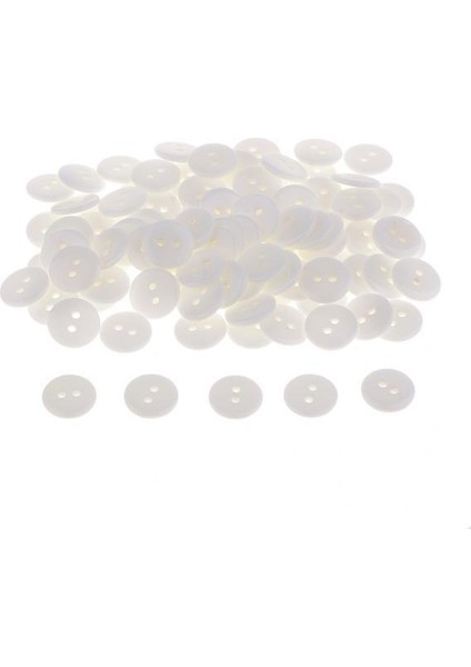 3X100 Şeker Renk 2 Delikli Reçine Düğmesi Dikiş Zanaat Scrapbook 1cm Beyaz 3 Pcs (Yurt Dışından)