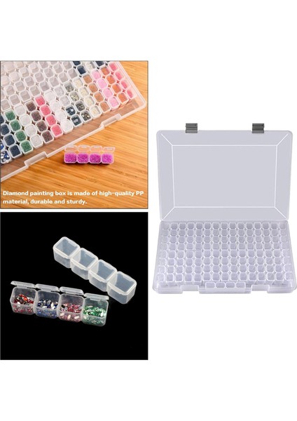 124 Izgaralar Plastik Elmas Saklama Kutusu Rhinestone Organizatör Konteyner Tutucu (Yurt Dışından)